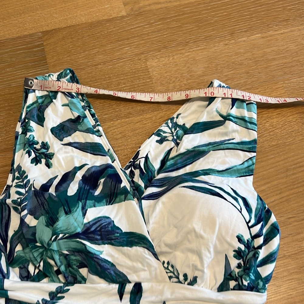 NEW Soma Goddess Tropical Print Maxi Dress in Teal & White size Small - Picture 10 of 10